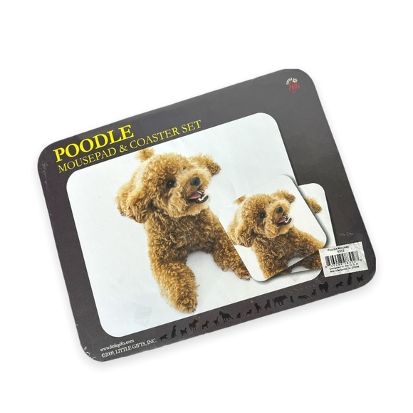Red Poodle Mouse Pad and 2 Coaster Set Dog 2009‎ Little Gifts New Sealed - Picture 2 of 2